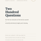 Ebook: Two Hundred Questions — For the two minutes at the end of a puzzle, sorted by the kind of night you're having